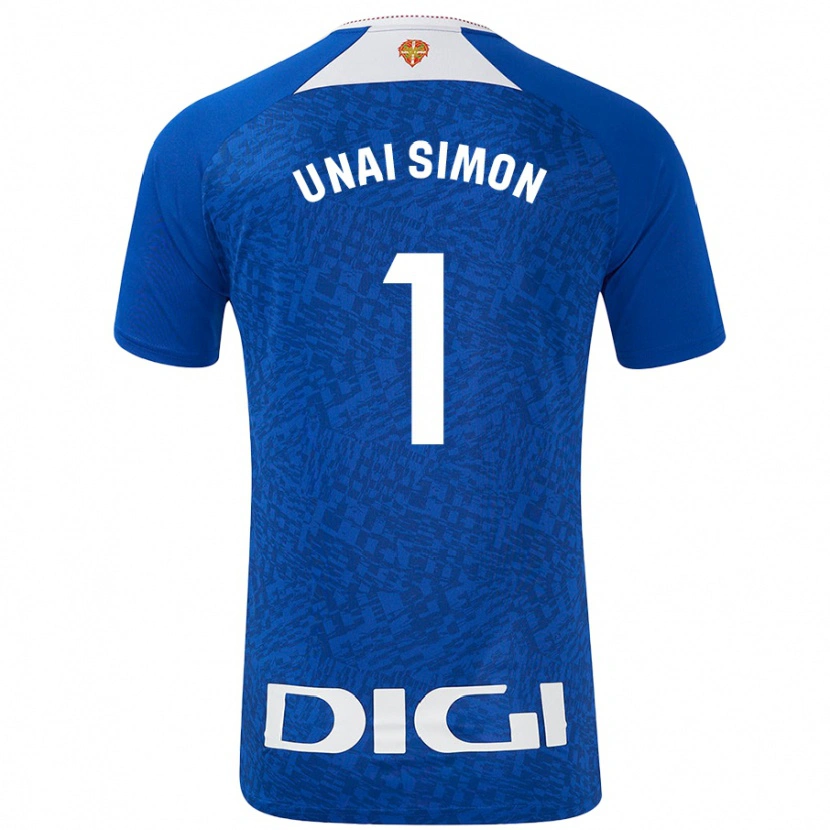 Danxen Män Unai Simón #1 Kungsblå Bortatröja Matchtröjor 2024/25 Tröjor T-Tröja