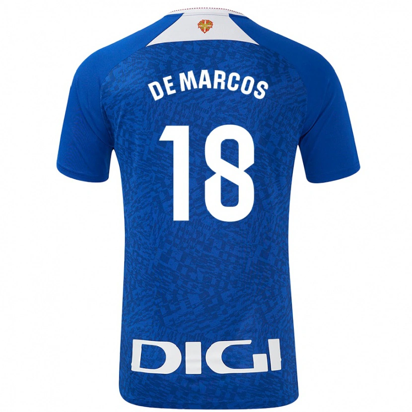 Danxen Män Óscar De Marcos #18 Kungsblå Bortatröja Matchtröjor 2024/25 Tröjor T-Tröja
