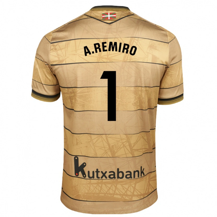Danxen Män Álex Remiro #1 Brun Bortatröja Matchtröjor 2024/25 Tröjor T-Tröja