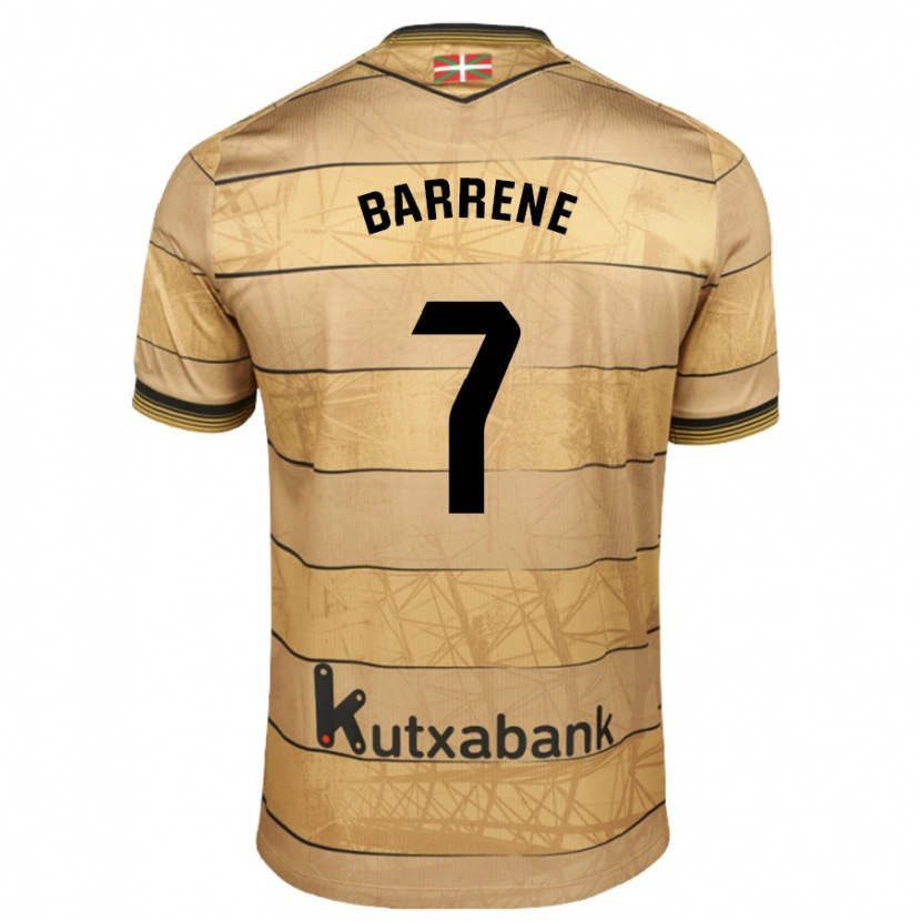 Danxen Män Ander Barrenetxea #7 Brun Bortatröja Matchtröjor 2024/25 Tröjor T-Tröja