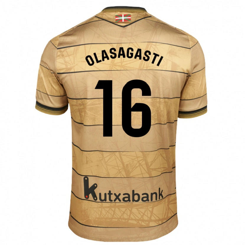 Danxen Män Jon Ander Olasagasti #16 Brun Bortatröja Matchtröjor 2024/25 Tröjor T-Tröja