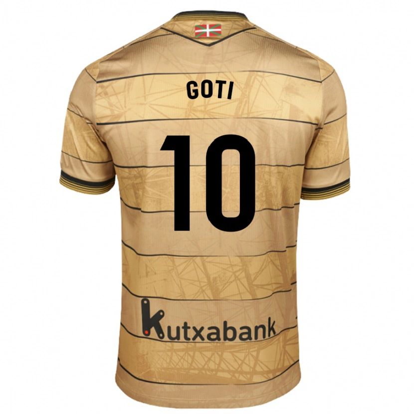 Danxen Män Mikel Goti #10 Brun Bortatröja Matchtröjor 2024/25 Tröjor T-Tröja