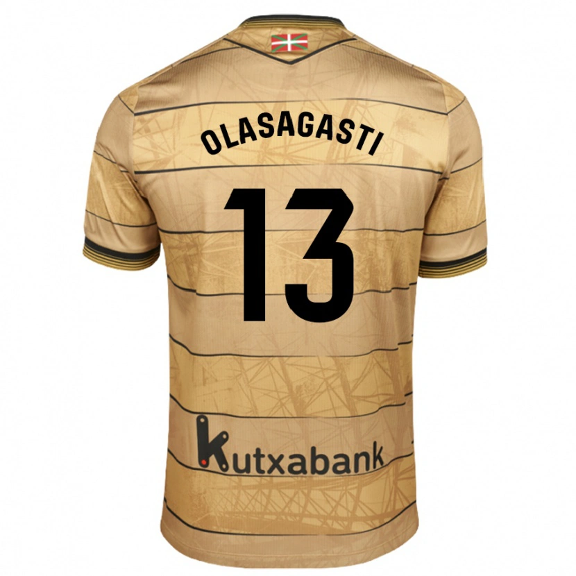 Danxen Män Lander Olasagasti #13 Brun Bortatröja Matchtröjor 2024/25 Tröjor T-Tröja
