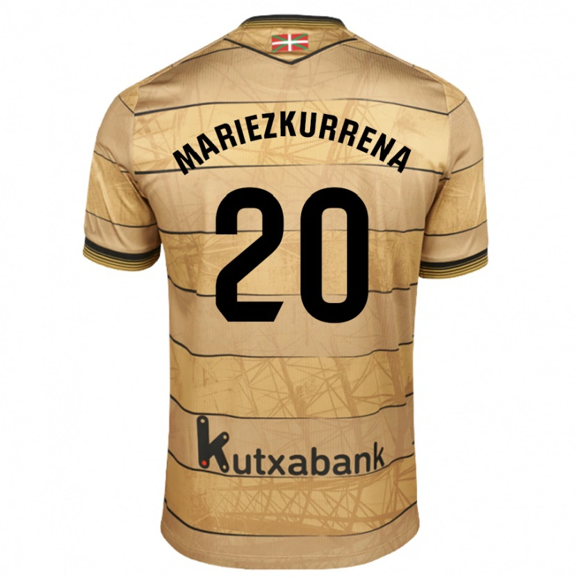 Danxen Män Arkaitz Mariezkurrena #20 Brun Bortatröja Matchtröjor 2024/25 Tröjor T-Tröja