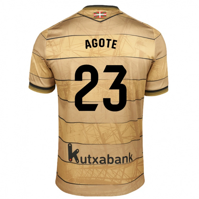 Danxen Män Unax Agote #23 Brun Bortatröja Matchtröjor 2024/25 Tröjor T-Tröja