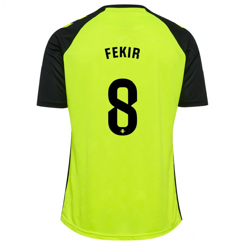 Danxen Män Nabil Fekir #8 Fluorescerande Gulsvart Bortatröja Matchtröjor 2024/25 Tröjor T-Tröja