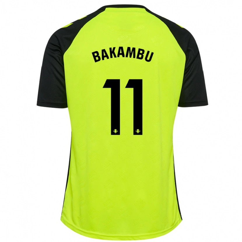 Danxen Män Cédric Bakambu #11 Fluorescerande Gulsvart Bortatröja Matchtröjor 2024/25 Tröjor T-Tröja
