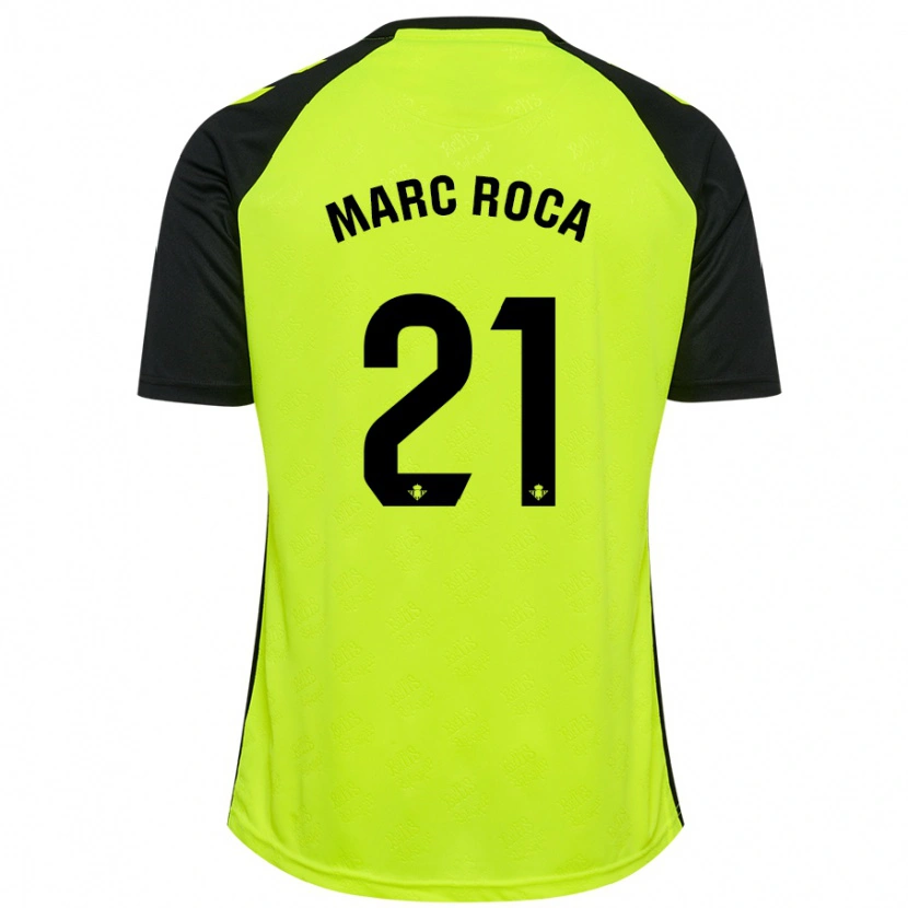Danxen Män Marc Roca #21 Fluorescerande Gulsvart Bortatröja Matchtröjor 2024/25 Tröjor T-Tröja