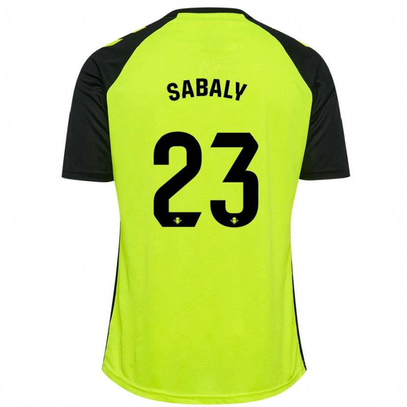 Danxen Män Youssouf Sabaly #23 Fluorescerande Gulsvart Bortatröja Matchtröjor 2024/25 Tröjor T-Tröja