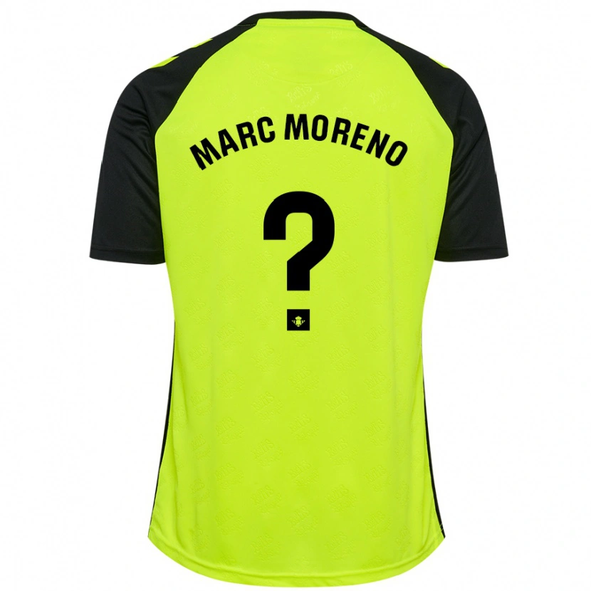 Danxen Män Marc Moreno #0 Fluorescerande Gulsvart Bortatröja Matchtröjor 2024/25 Tröjor T-Tröja