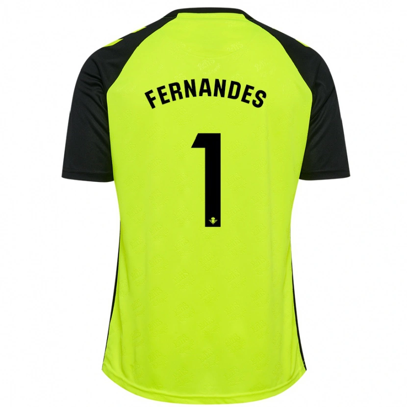 Danxen Män Guilherme Fernandes #1 Fluorescerande Gulsvart Bortatröja Matchtröjor 2024/25 Tröjor T-Tröja