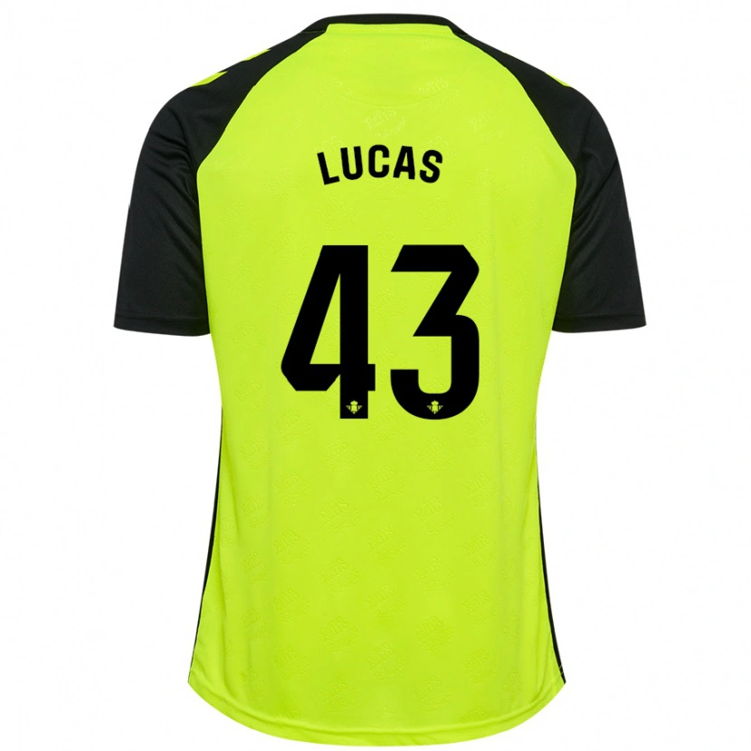 Danxen Män Lucas Alcázar #43 Fluorescerande Gulsvart Bortatröja Matchtröjor 2024/25 Tröjor T-Tröja