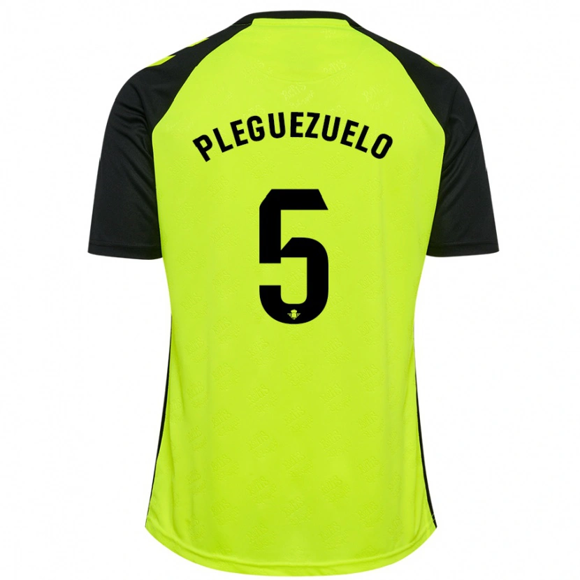 Danxen Män Xavi Pleguezuelo #5 Fluorescerande Gulsvart Bortatröja Matchtröjor 2024/25 Tröjor T-Tröja