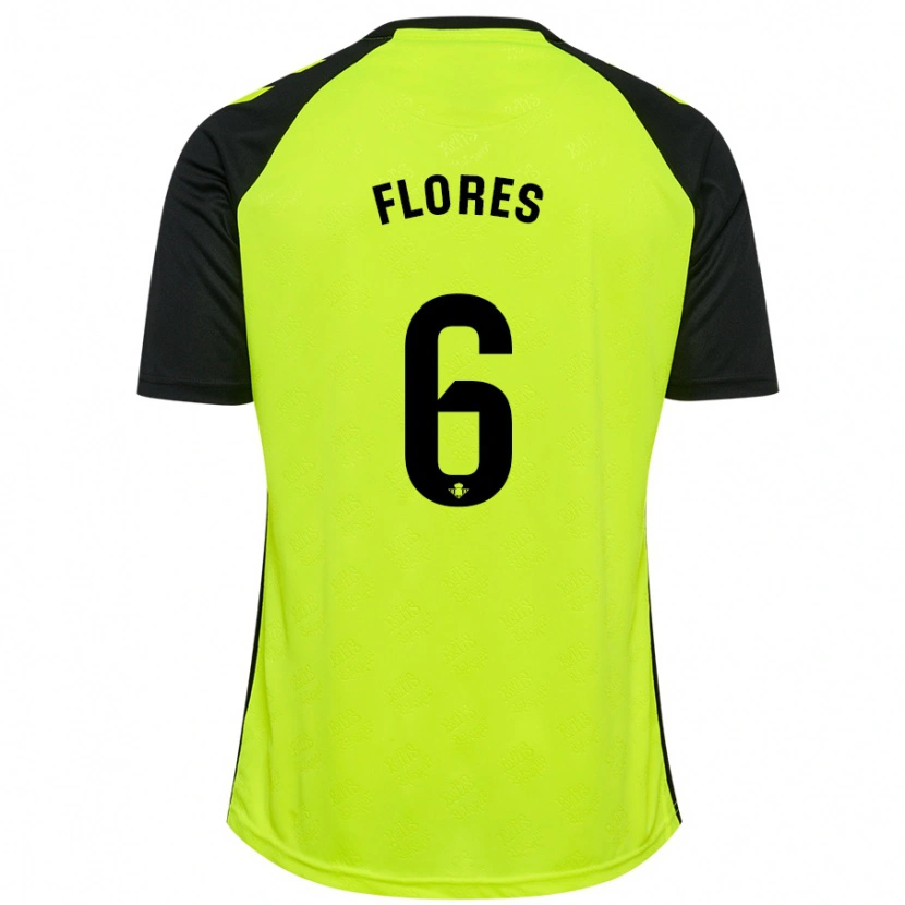 Danxen Män Mateo Flores #6 Fluorescerande Gulsvart Bortatröja Matchtröjor 2024/25 Tröjor T-Tröja