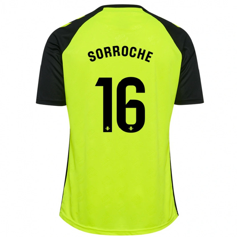 Danxen Män Ginés Sorroche #16 Fluorescerande Gulsvart Bortatröja Matchtröjor 2024/25 Tröjor T-Tröja