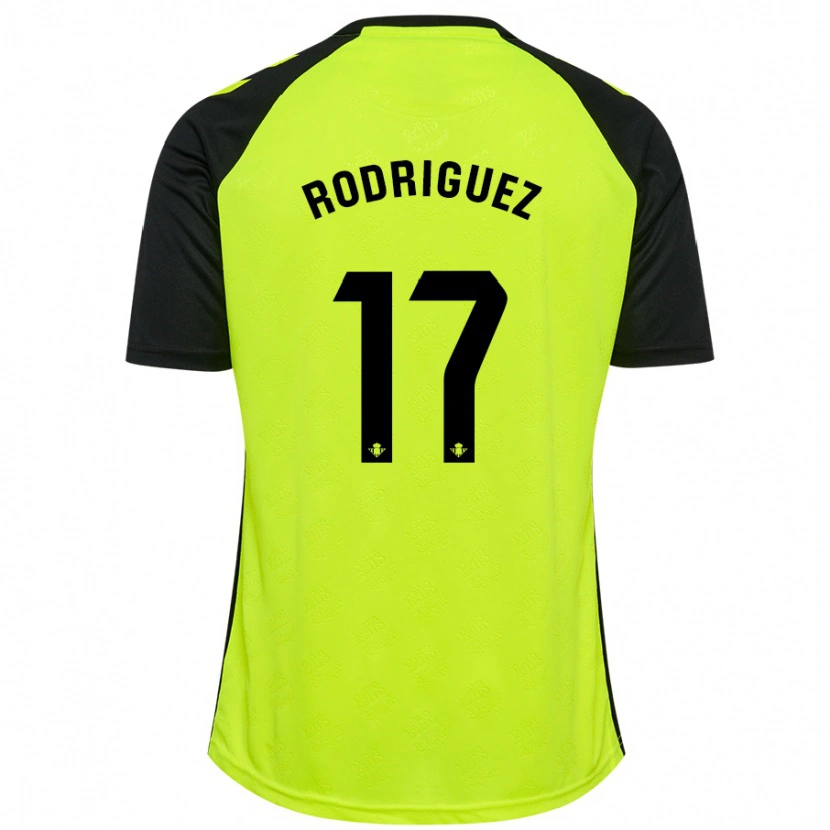 Danxen Män Jesús Rodriguez #17 Fluorescerande Gulsvart Bortatröja Matchtröjor 2024/25 Tröjor T-Tröja