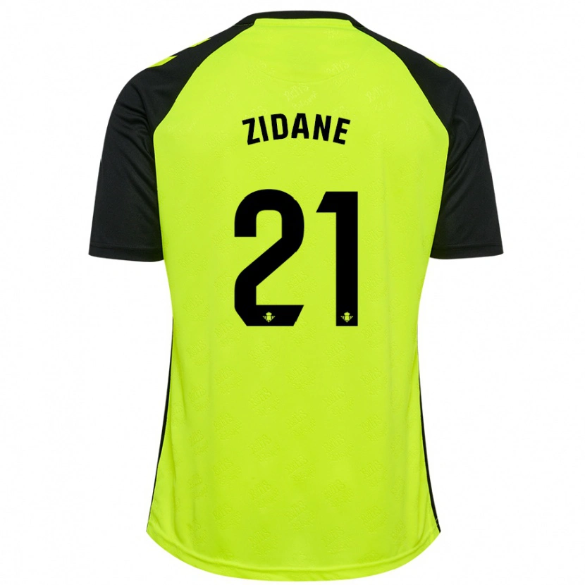 Danxen Män Elyaz Zidane #21 Fluorescerande Gulsvart Bortatröja Matchtröjor 2024/25 Tröjor T-Tröja