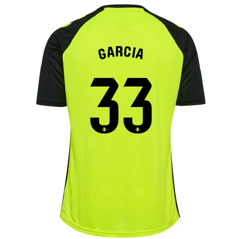 Danxen Män Pablo García #33 Fluorescerande Gulsvart Bortatröja Matchtröjor 2024/25 Tröjor T-Tröja