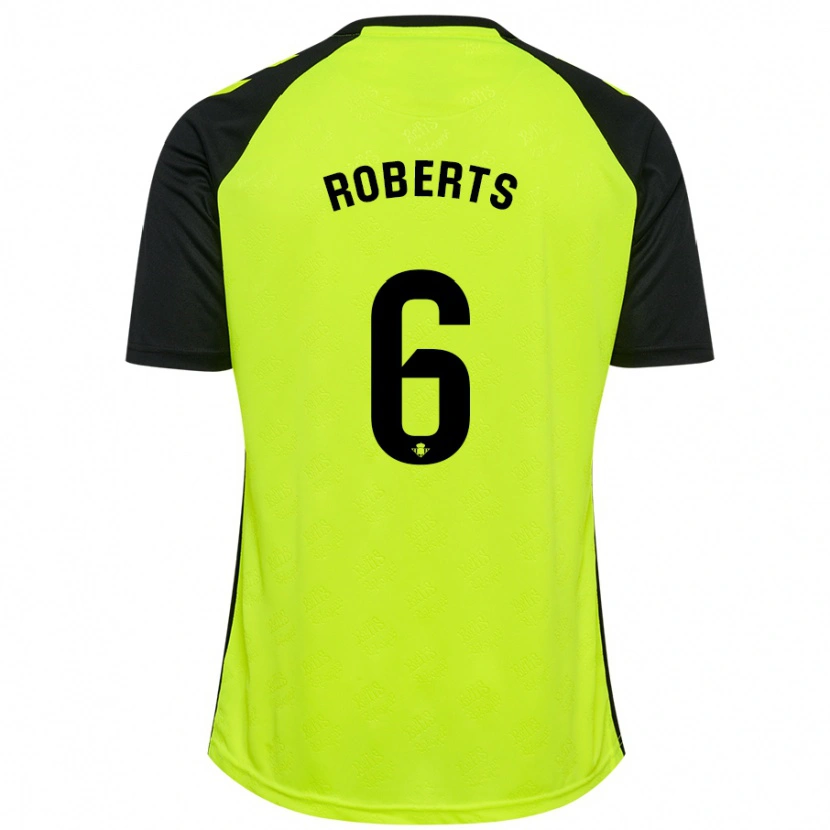 Danxen Män Rhiannon Roberts #6 Fluorescerande Gulsvart Bortatröja Matchtröjor 2024/25 Tröjor T-Tröja