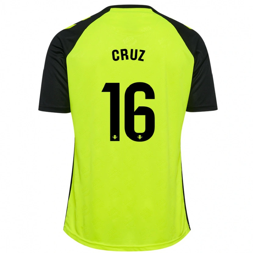 Danxen Män Juan Cruz #16 Fluorescerande Gulsvart Bortatröja Matchtröjor 2024/25 Tröjor T-Tröja