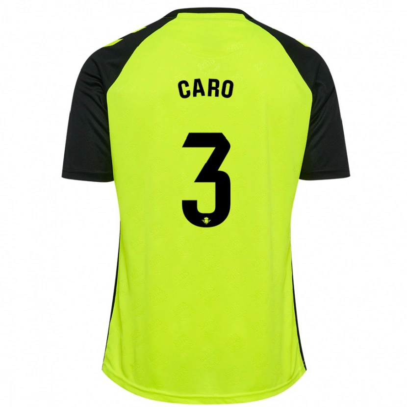 Danxen Män Andrés Caro #3 Fluorescerande Gulsvart Bortatröja Matchtröjor 2024/25 Tröjor T-Tröja