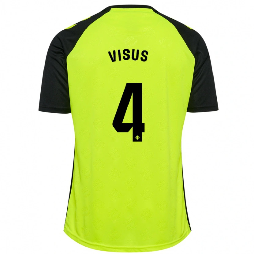 Danxen Män Ricardo Visus #4 Fluorescerande Gulsvart Bortatröja Matchtröjor 2024/25 Tröjor T-Tröja