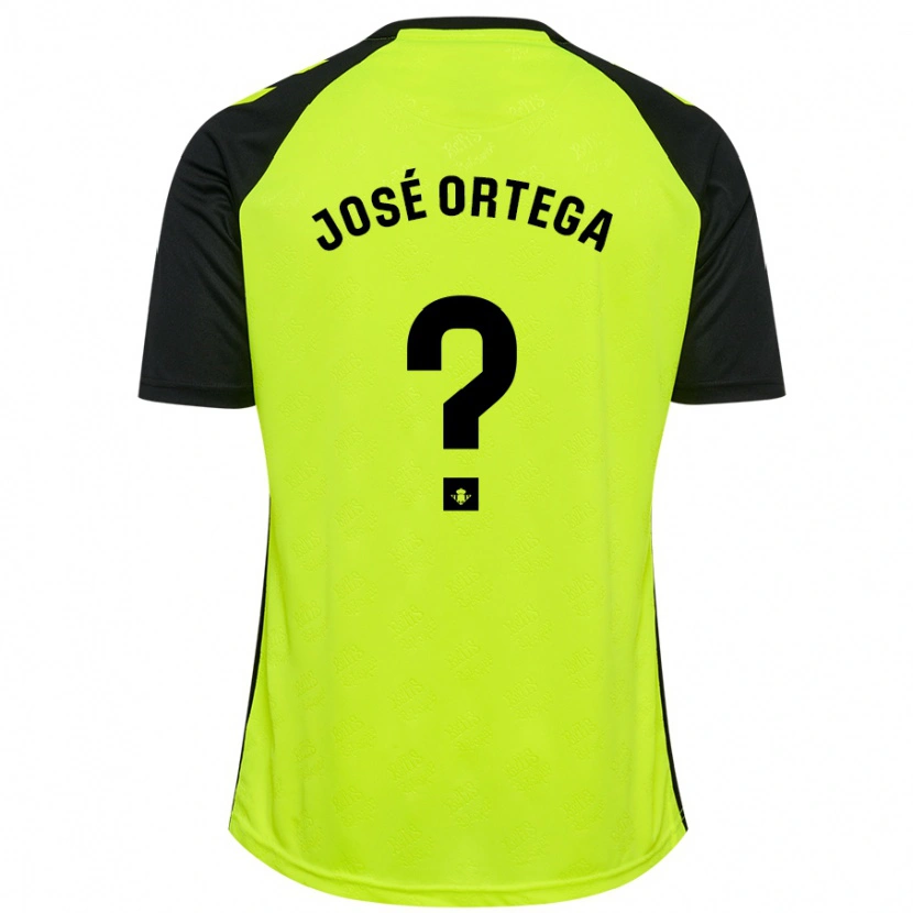 Danxen Män José Ortega #0 Fluorescerande Gulsvart Bortatröja Matchtröjor 2024/25 Tröjor T-Tröja