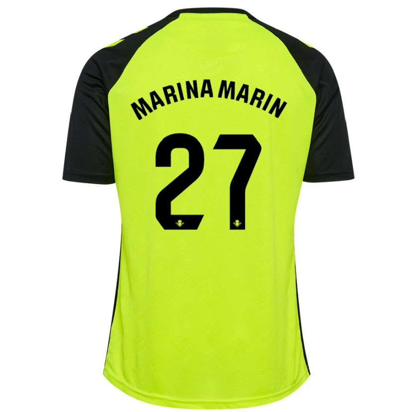 Danxen Män Marina Marín #27 Fluorescerande Gulsvart Bortatröja Matchtröjor 2024/25 Tröjor T-Tröja