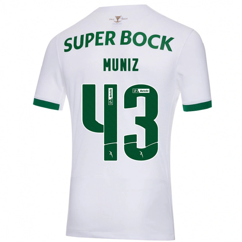 Danxen Män João Muniz #43 Vit Grön Bortatröja Matchtröjor 2024/25 Tröjor T-Tröja