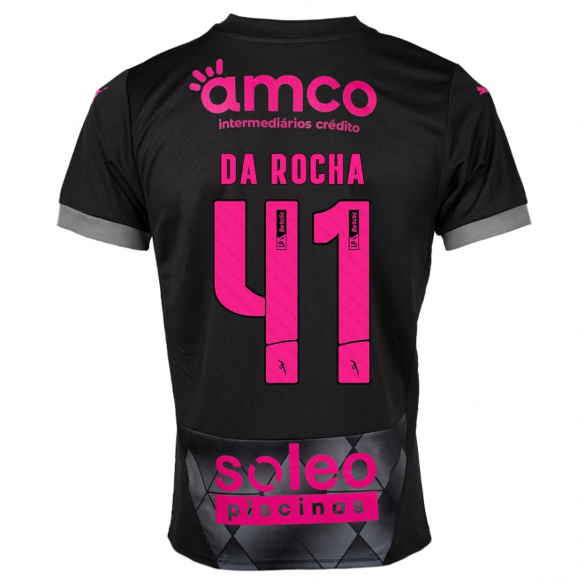 Danxen Män Yanis Da Rocha #41 Svart Rosa Bortatröja Matchtröjor 2024/25 Tröjor T-Tröja