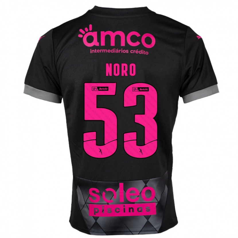 Danxen Män Jonatás Noro #53 Svart Rosa Bortatröja Matchtröjor 2024/25 Tröjor T-Tröja