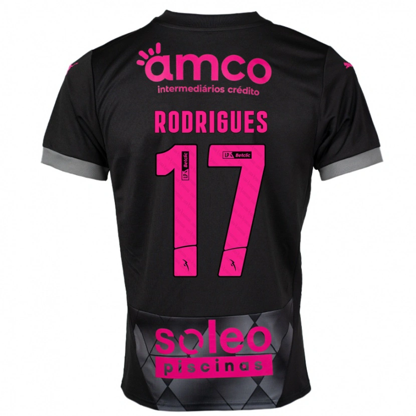 Danxen Män Tânia Rodrigues #17 Svart Rosa Bortatröja Matchtröjor 2024/25 Tröjor T-Tröja