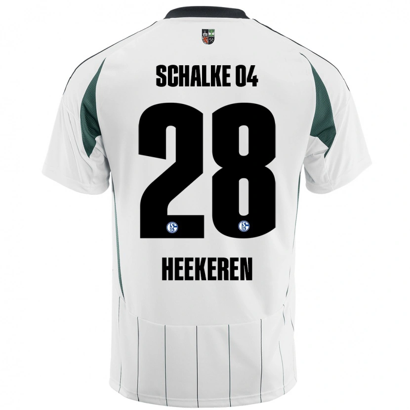 Danxen Män Justin Heekeren #28 Vit Grön Bortatröja Matchtröjor 2024/25 Tröjor T-Tröja