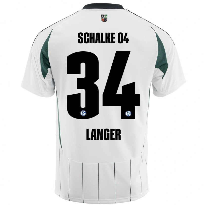 Danxen Män Michael Langer #34 Vit Grön Bortatröja Matchtröjor 2024/25 Tröjor T-Tröja