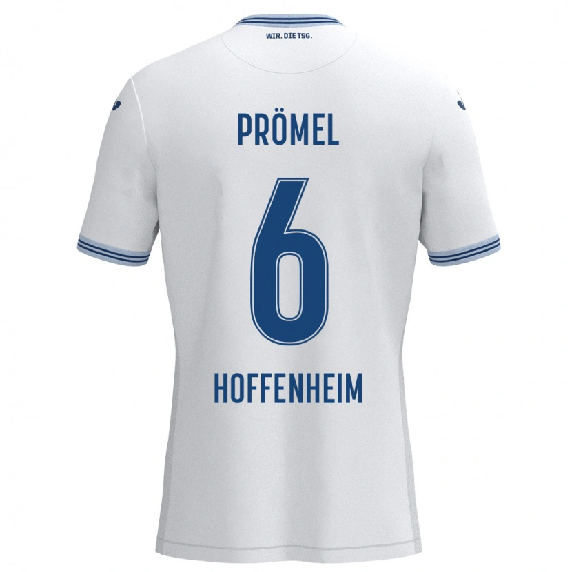Danxen Män Grischa Prömel #6 Vit Blå Bortatröja Matchtröjor 2024/25 Tröjor T-Tröja