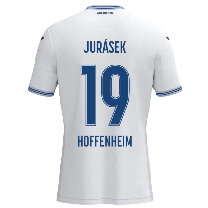 Danxen Män David Jurásek #19 Vit Blå Bortatröja Matchtröjor 2024/25 Tröjor T-Tröja