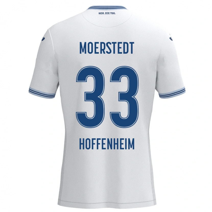 Danxen Män Max Moerstedt #33 Vit Blå Bortatröja Matchtröjor 2024/25 Tröjor T-Tröja