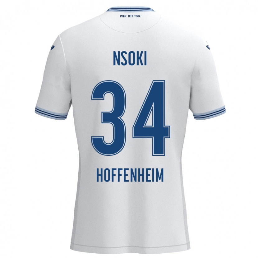 Danxen Män Stanley Nsoki #34 Vit Blå Bortatröja Matchtröjor 2024/25 Tröjor T-Tröja