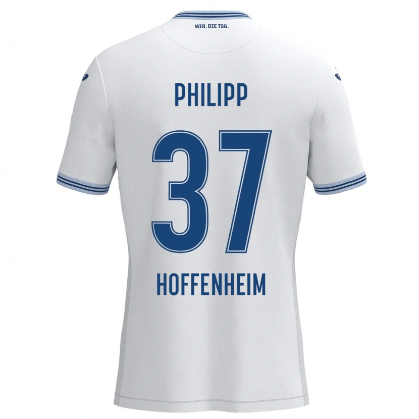Danxen Män Luca Philipp #37 Vit Blå Bortatröja Matchtröjor 2024/25 Tröjor T-Tröja