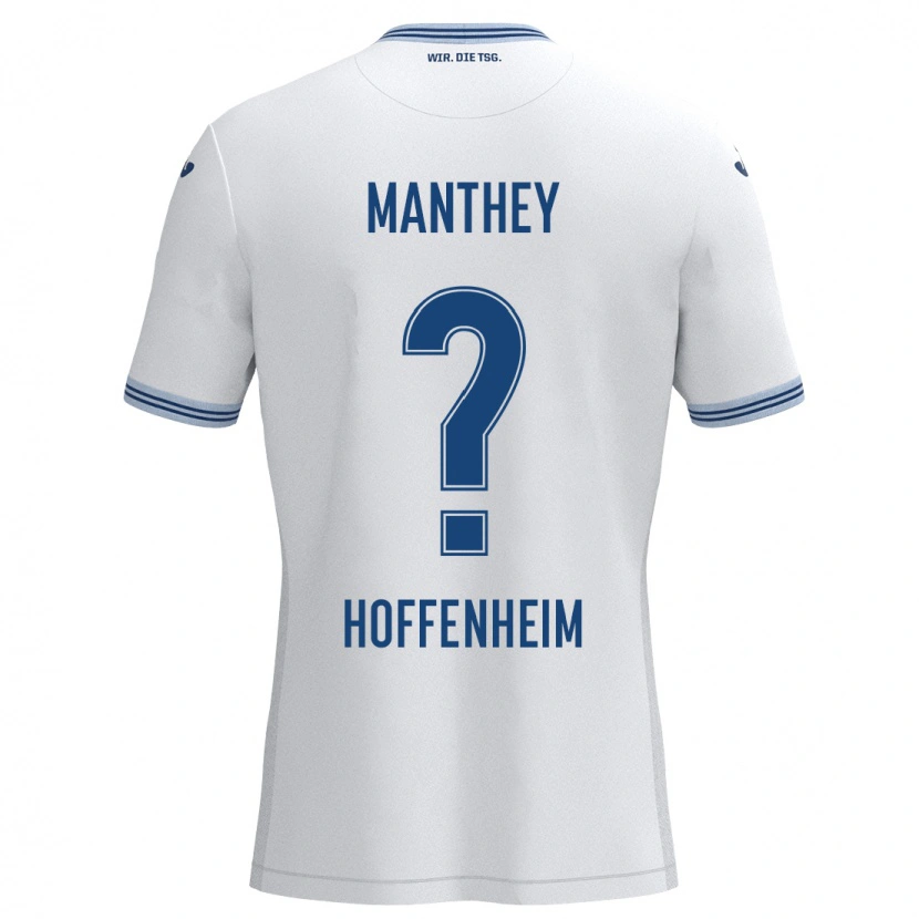 Danxen Män Kevin Manthey #0 Vit Blå Bortatröja Matchtröjor 2024/25 Tröjor T-Tröja