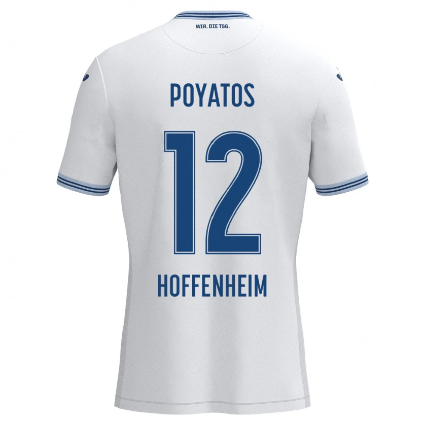 Danxen Män Miguel Poyatos #12 Vit Blå Bortatröja Matchtröjor 2024/25 Tröjor T-Tröja