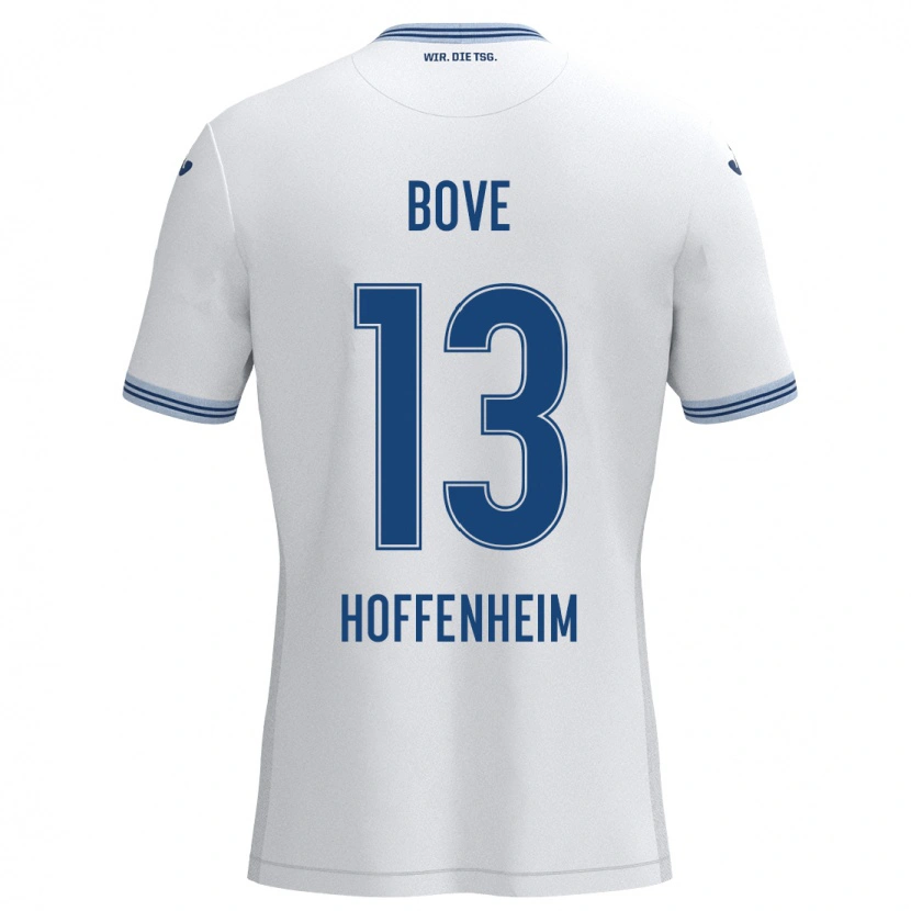 Danxen Män Nevio Bove #13 Vit Blå Bortatröja Matchtröjor 2024/25 Tröjor T-Tröja