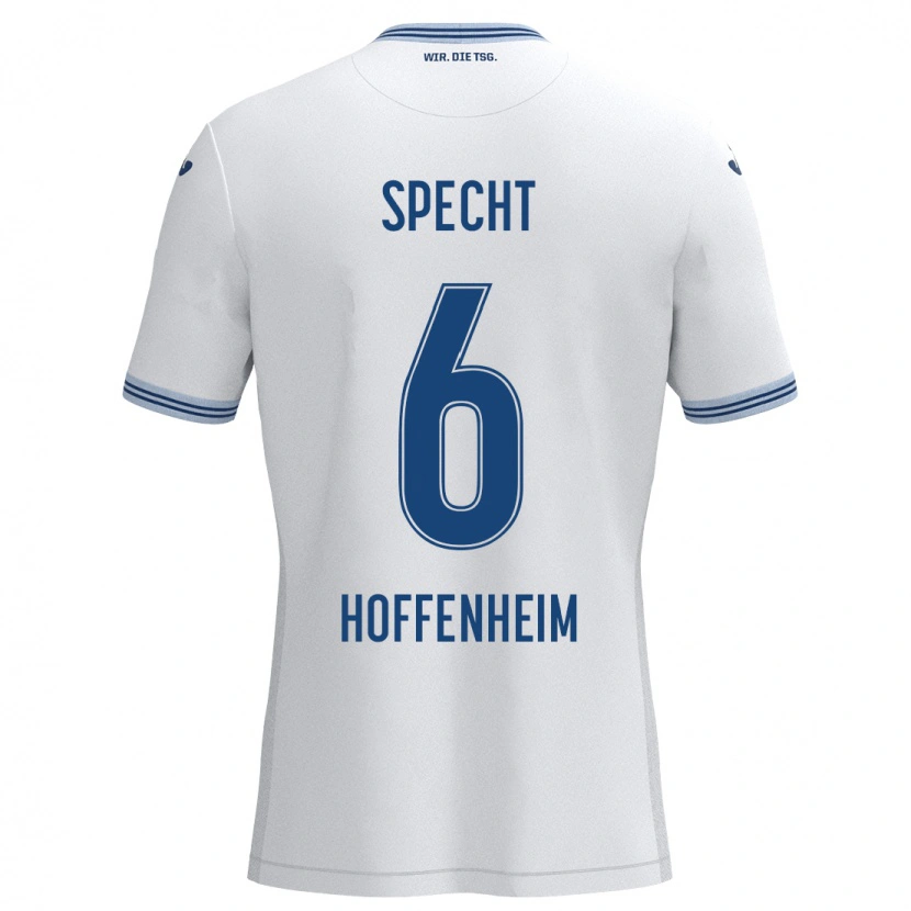 Danxen Män Michaela Specht #6 Vit Blå Bortatröja Matchtröjor 2024/25 Tröjor T-Tröja
