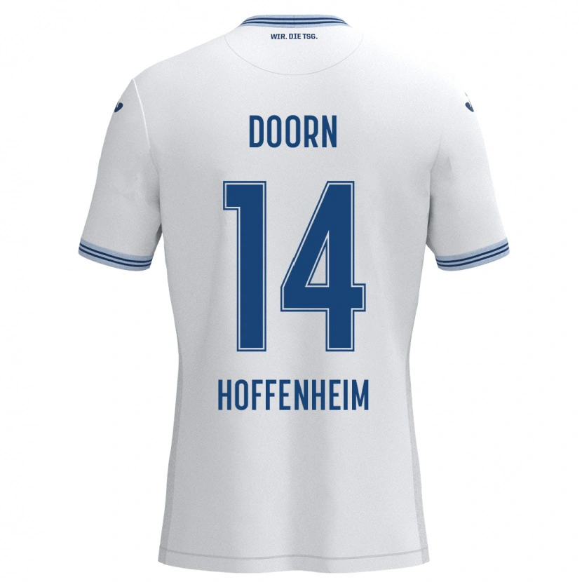 Danxen Män Lisa Doorn #14 Vit Blå Bortatröja Matchtröjor 2024/25 Tröjor T-Tröja