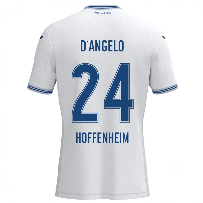 Danxen Män Chiara D'angelo #24 Vit Blå Bortatröja Matchtröjor 2024/25 Tröjor T-Tröja