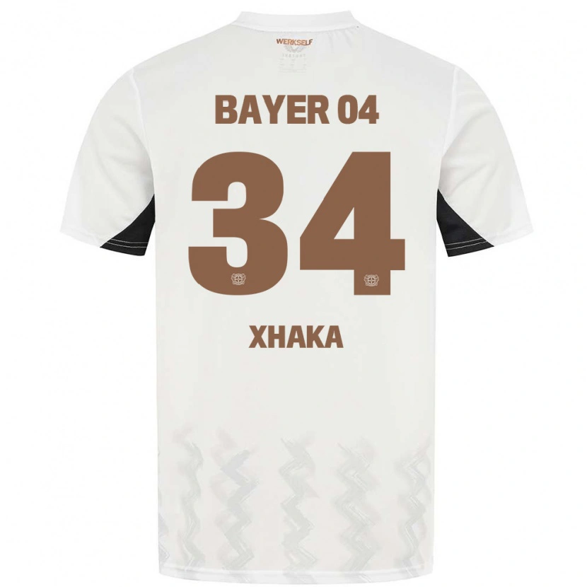 Danxen Män Granit Xhaka #34 Vit Svart Bortatröja Matchtröjor 2024/25 Tröjor T-Tröja