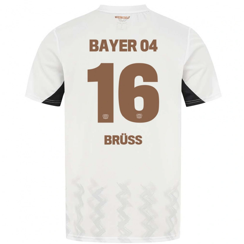 Danxen Män Tom Brüss #16 Vit Svart Bortatröja Matchtröjor 2024/25 Tröjor T-Tröja