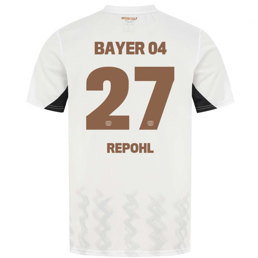 Danxen Män Friederike Repohl #27 Vit Svart Bortatröja Matchtröjor 2024/25 Tröjor T-Tröja