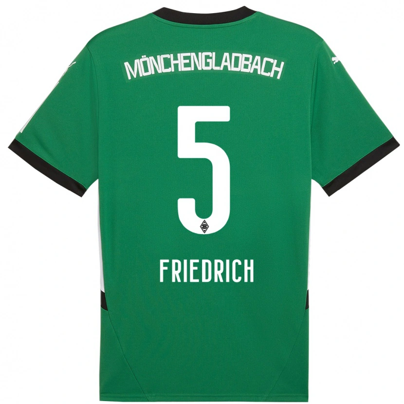 Danxen Män Marvin Friedrich #5 Grön Vit Bortatröja Matchtröjor 2024/25 Tröjor T-Tröja
