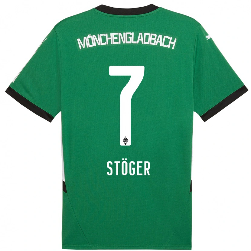Danxen Män Kevin Stöger #7 Grön Vit Bortatröja Matchtröjor 2024/25 Tröjor T-Tröja